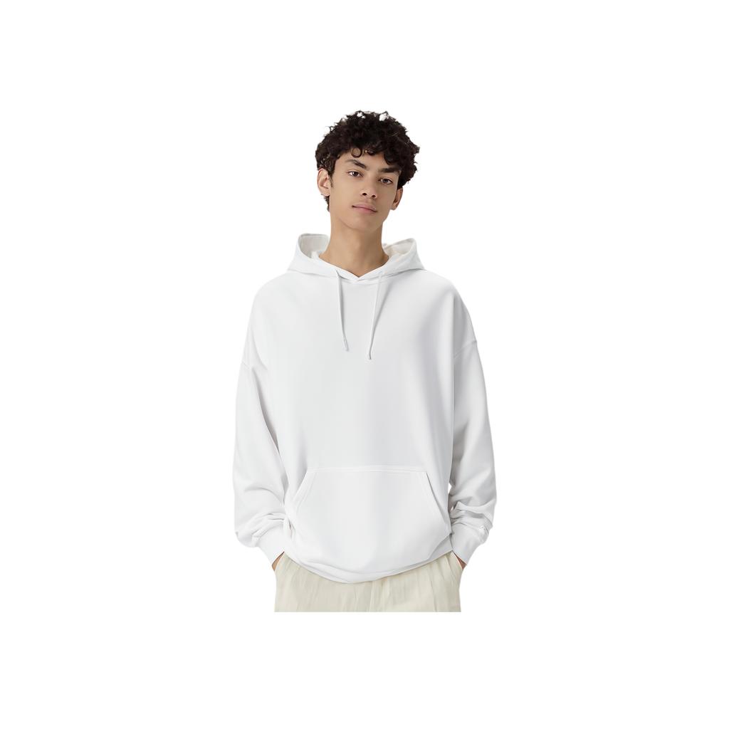 Felpa con cappuccio tinta unita serie Fitness Felpa sportiva da uomo Felpa Standard-Bianco AWDT987-2