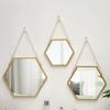 Hexagon Shape Wall-mounted Mirror Iron Craft Hanging Cosmetic Mirror  Decorative Mirror