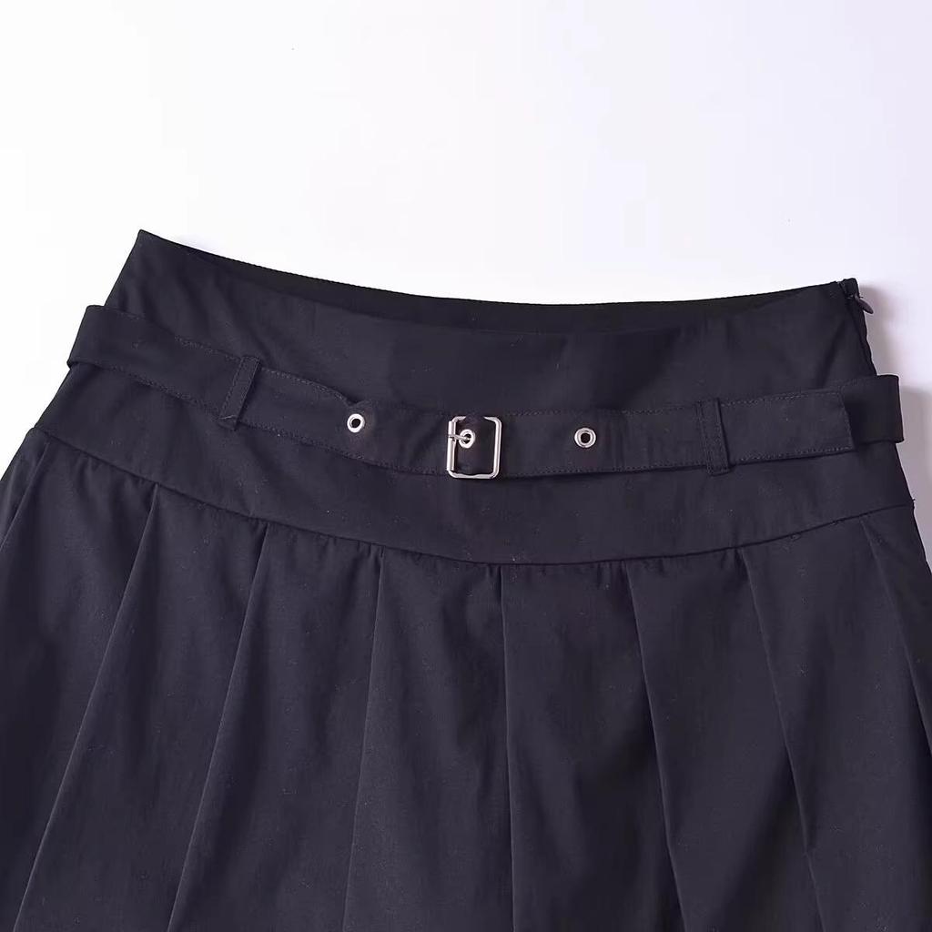 2024 Winter Women's European & American Style Fashion Pleated Wide-Leg Culottes