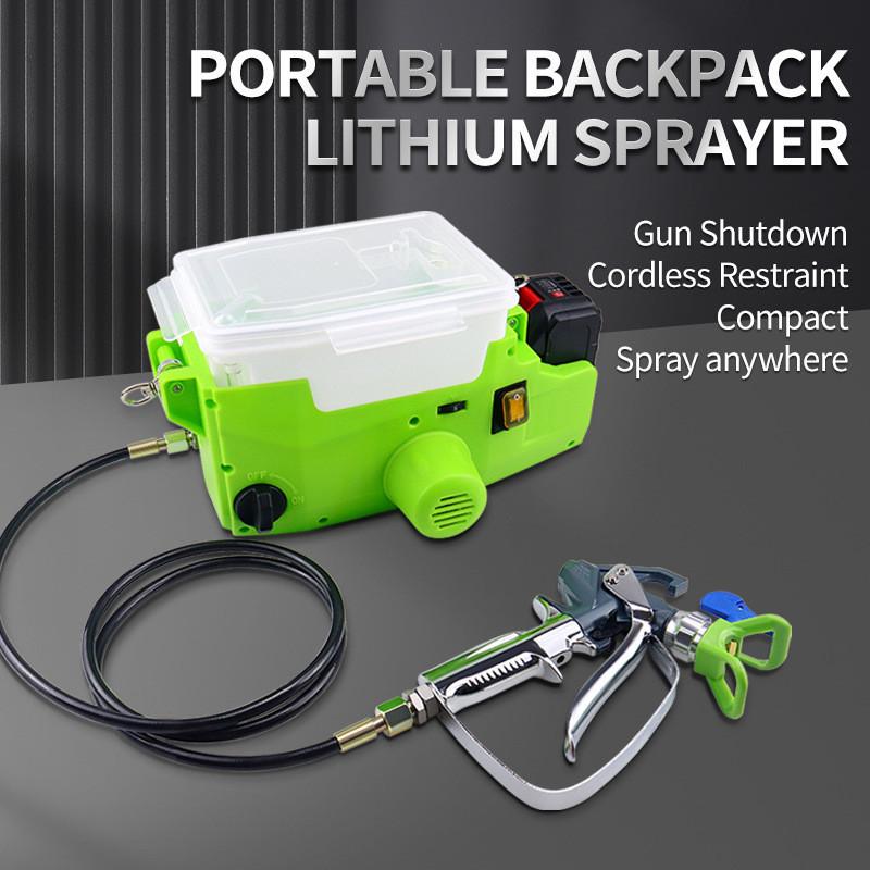 1.7L Backpack Type Handheld  Spraying Machine Portable Lithium Battery Wall Repair Machine High Pressure Airless Spray Painting Equipment