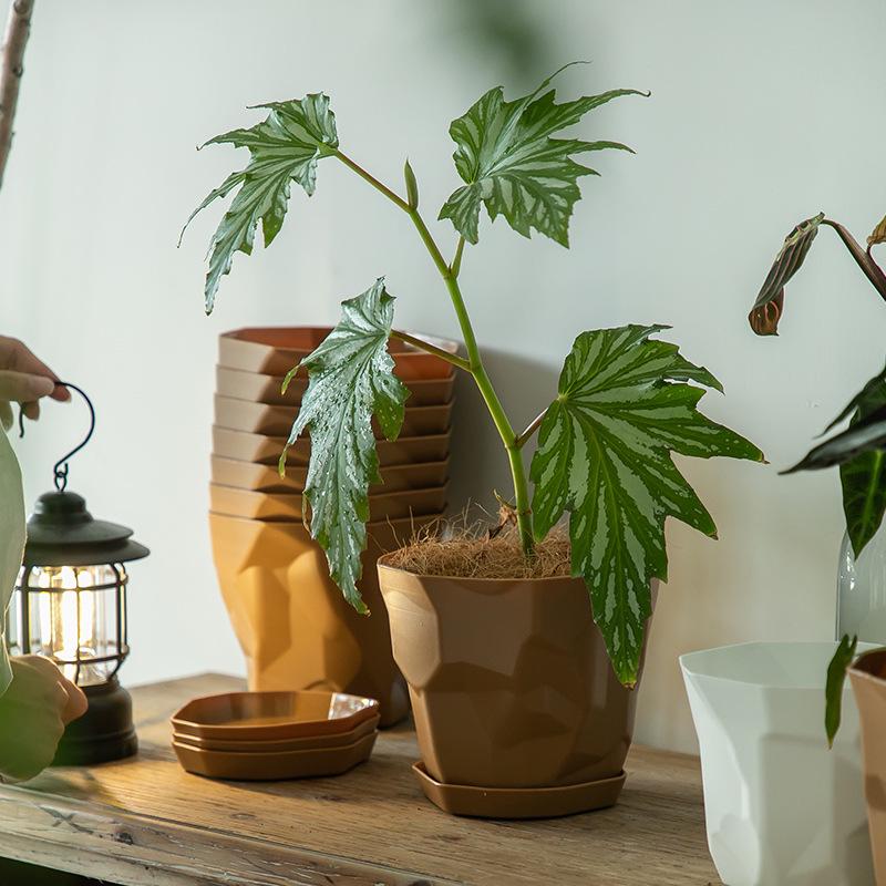 Nordic Imitation Ceramic Plastic Succulent Pots - Durable, Thickened, Large & Small Sizes for Effective Root Control