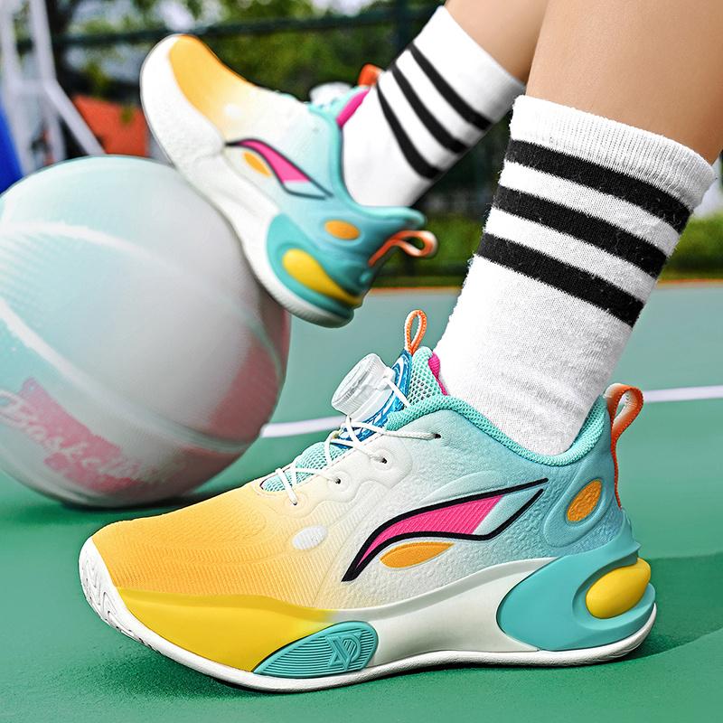 Fashion Designer Basketball Shoes Kids Trainers Lightweight Breathable Boys Basketball Sneakers Non-slip Children's Sports Shoes