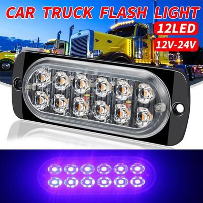 Araba LED Yanıp Sönen 12 Işık 36W Ultra-İnce 12-24V Kamyon Yan Strobe Sinyal Işığı