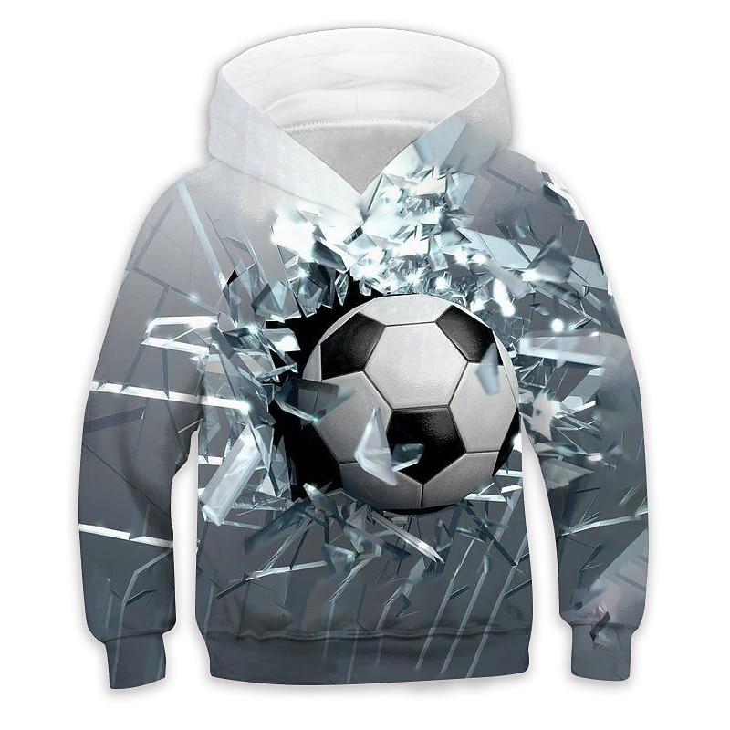 Boys Football Hoodie Long Sleeve Print Fall Active Kids  Regular Fit