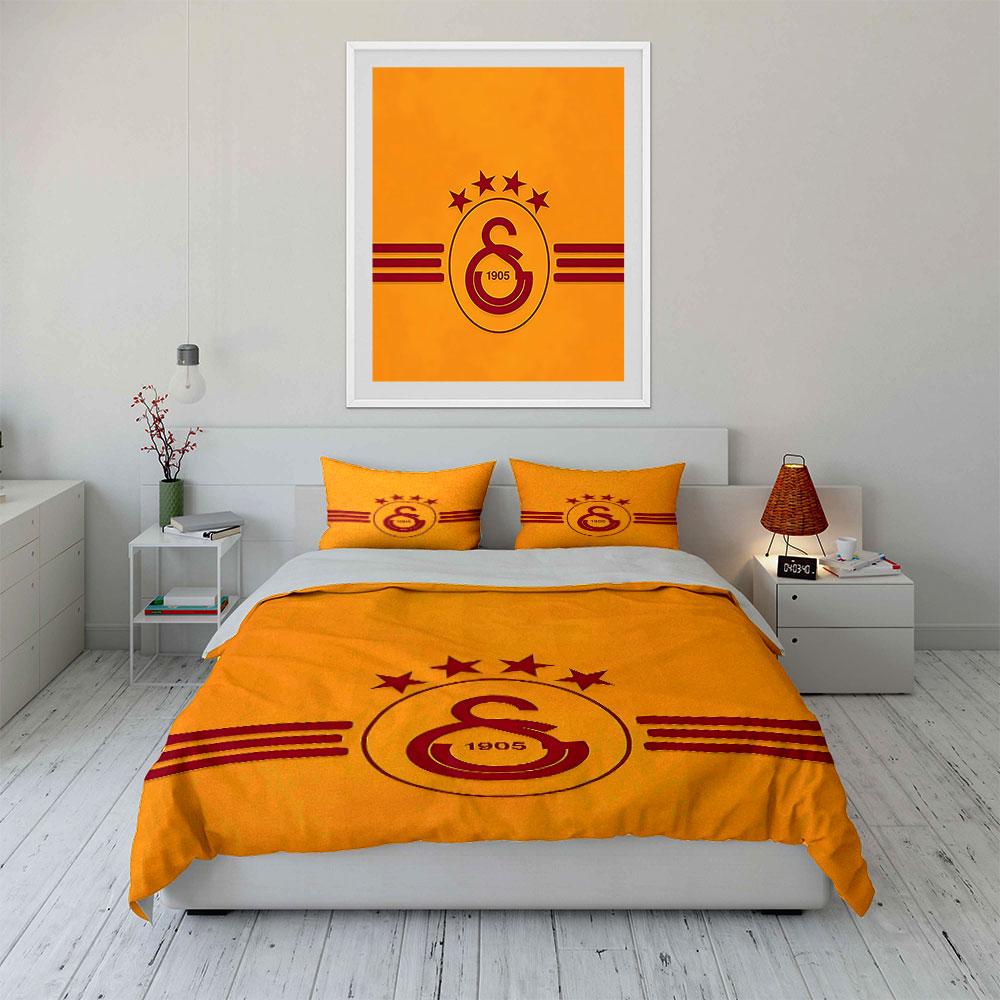 Gold Bedding Set with Logo Design Bedding Duvet Cover Set Duvet Cover Pillowcases (1 * Duvet Cover 2 * Pillowcases, without duvet insert)