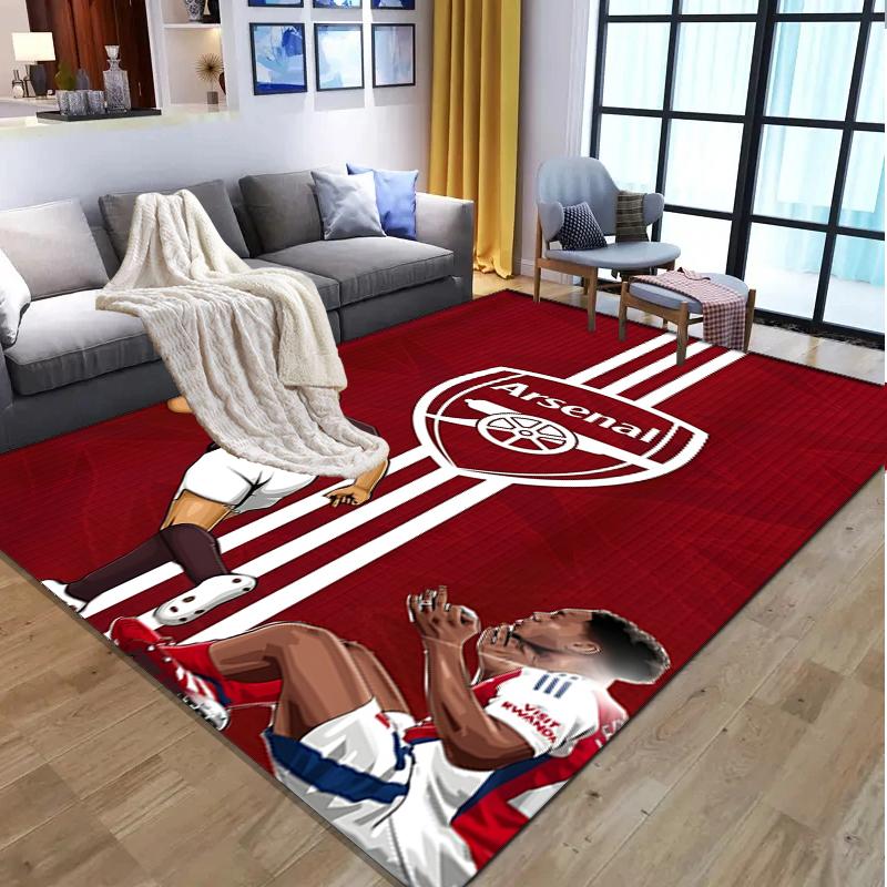 Arsenal F.C Muster Teppich, Innen-/Außenmatte, für Picknick, Spielzimmer, Schlafzimmer, Büro, Wohnzimmer, Heimdeko Teppich, Geburtstagsgeschenk