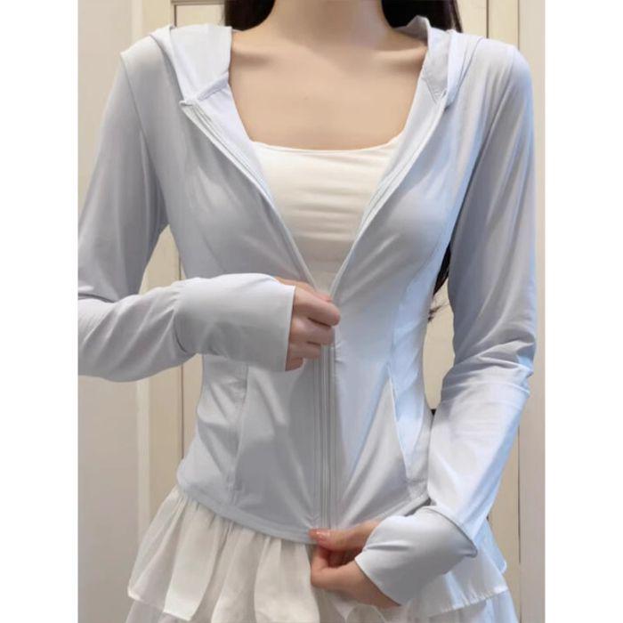 2025 Damen Sommer Leichte UV-Schutz Radjacke mit Kapuze