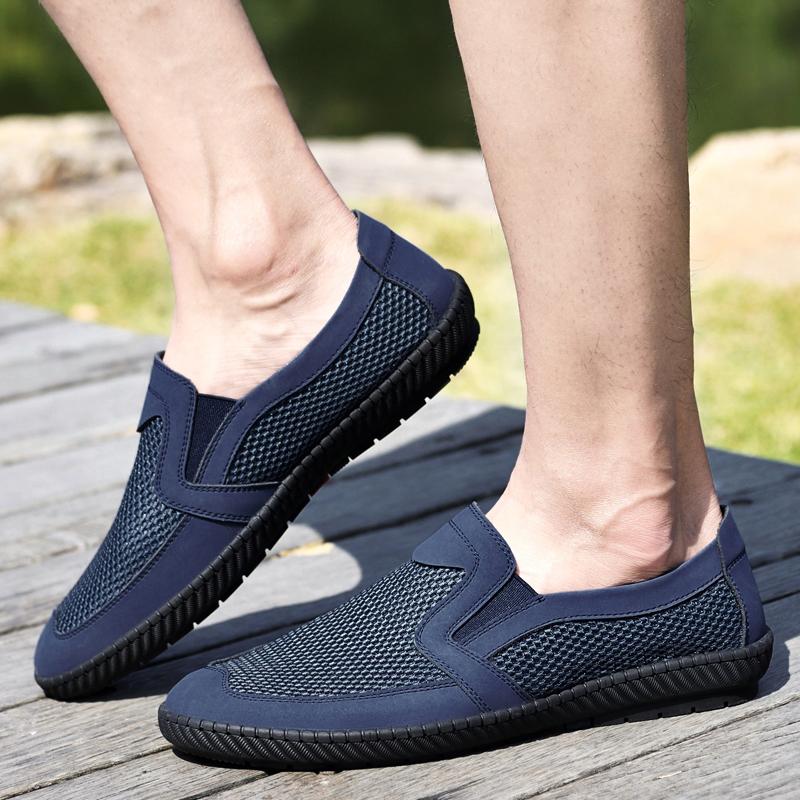 Mesh men's casual shoes Breathable and comfortable Slip on loafer Driving daily office Outdoor leisure walking men's shoes
