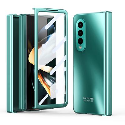 Luxury Electroplate Hard PC Phone Cover for Samsung Galaxy Z Fold 5 4 3 2 Case Hinge Protection Screen Protector