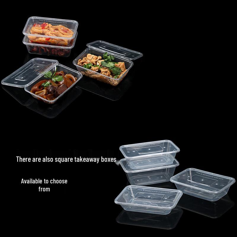 OLOEY Disposable Large Round Plastic Bowls with Lids - 50 Sets
