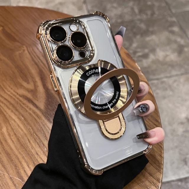 Pentru iPhone 16E 15 Pro Max Suport de Lux Cadru Placat Husă Transparentă pentru Telefon Pentru iPhone 11 12 13 14 Plus Husă Protectoare