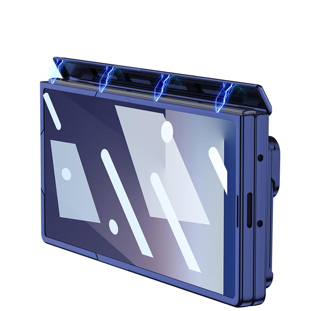 Suitable for Samsung ZFold7 Mobile Phone Case Folding Screen Shell Film Protective Case Magnetic Finger Ring Bracket Diamond Push Window Lanyard