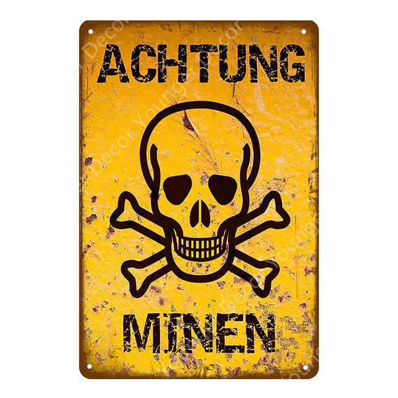 No Pants Zone Wall Decor Warning Danger No Trespassing Gun Metal Signs Achtung Minen Vintage Poster Art Plaque YJ160