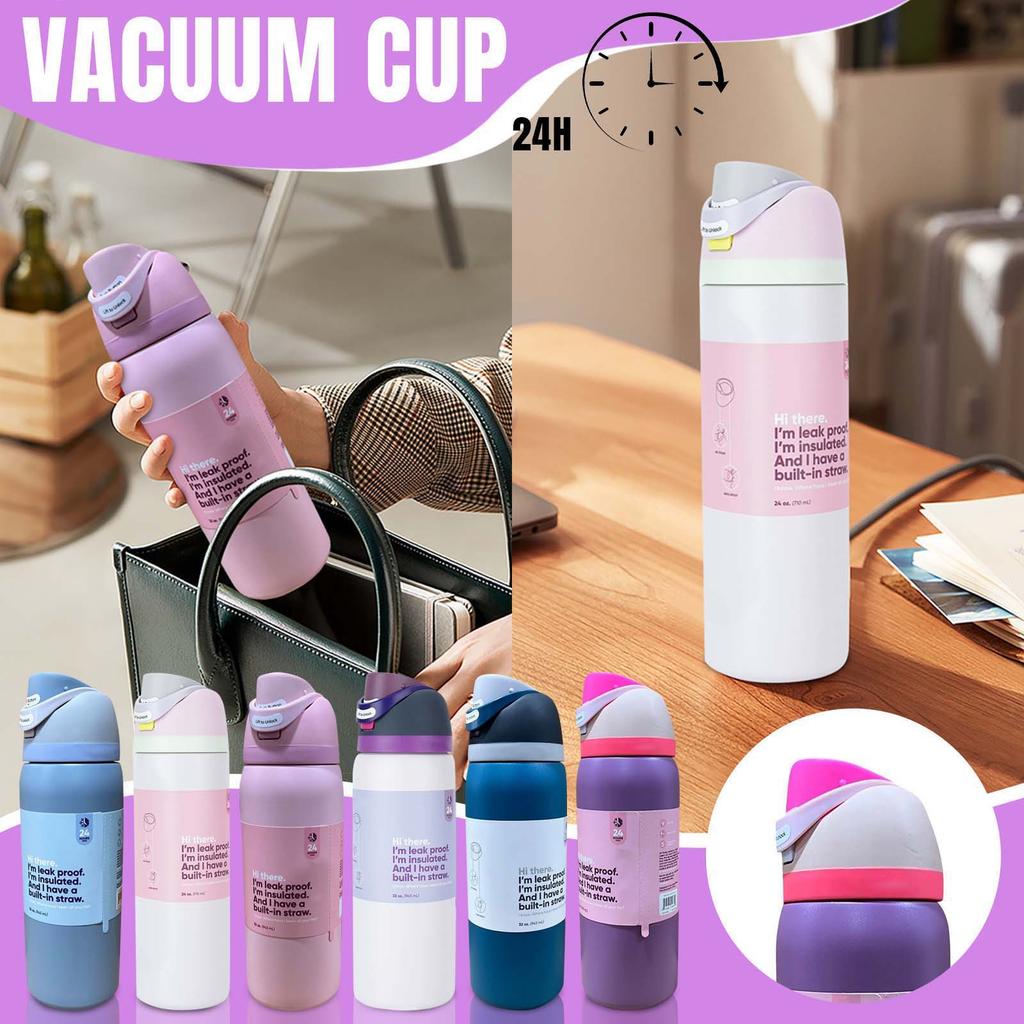 Stainless Steel Vacuum Outdoor Sports Kettle, Hand Held Straw Cup Double Layer Vacuum Cup 32oz