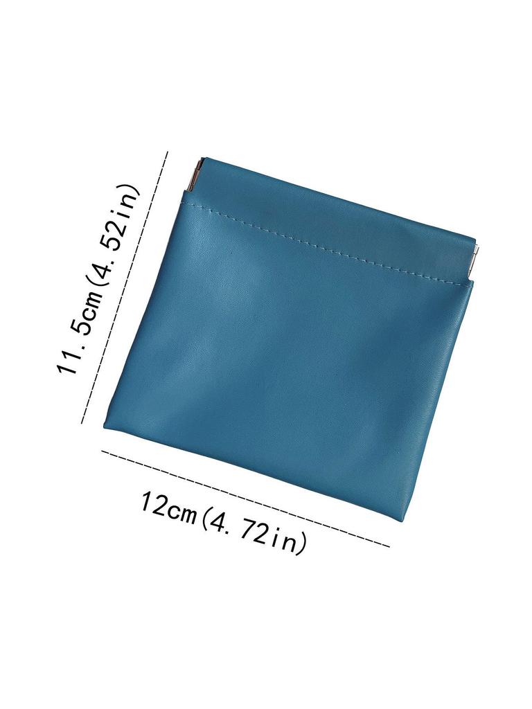 Portable Solid Color PU Waterproof Makeup Bag