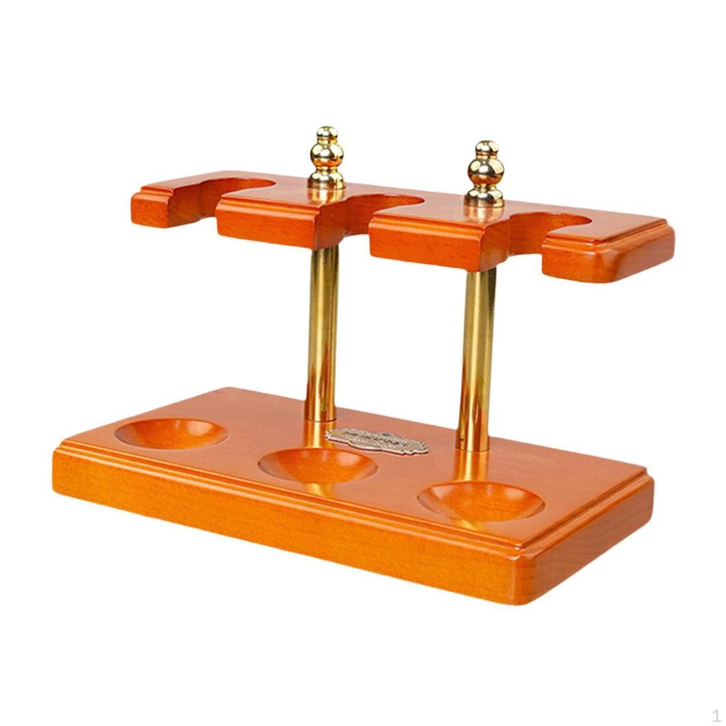 Dřevěný stojan na dýmky 3 sloty Ručně vyráběné příslušenství Organizér z masivního dřeva Černý