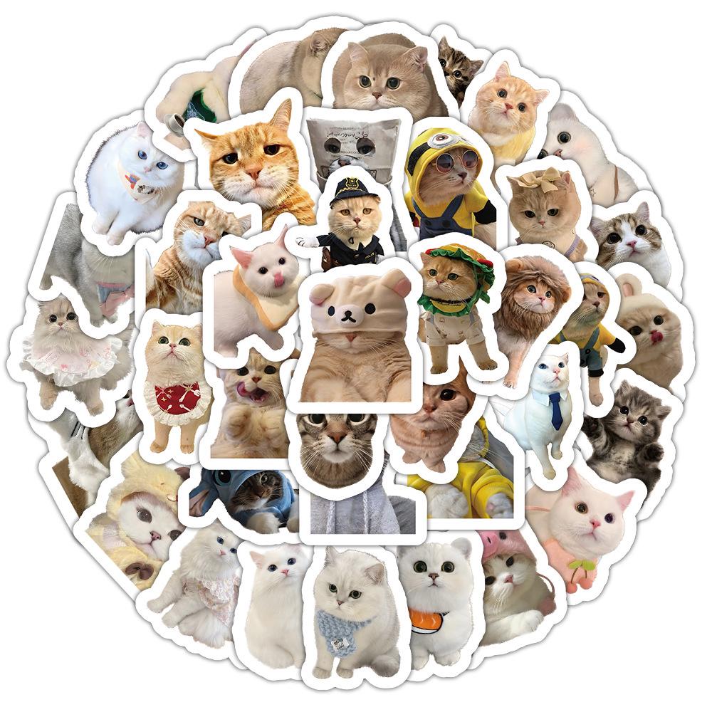 102 Водонепроницаемые Милые Наклейки с Котиками: Мультяшные котята самоклеящиеся украшения