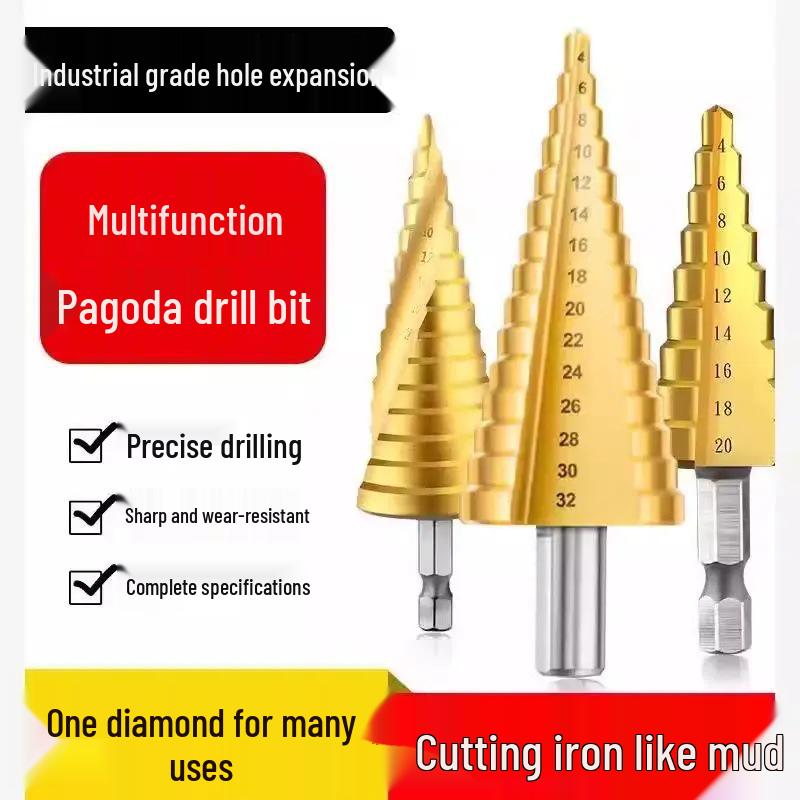 High Hardness Stainless Steel Step Drill Bit for Metal Hole Drilling