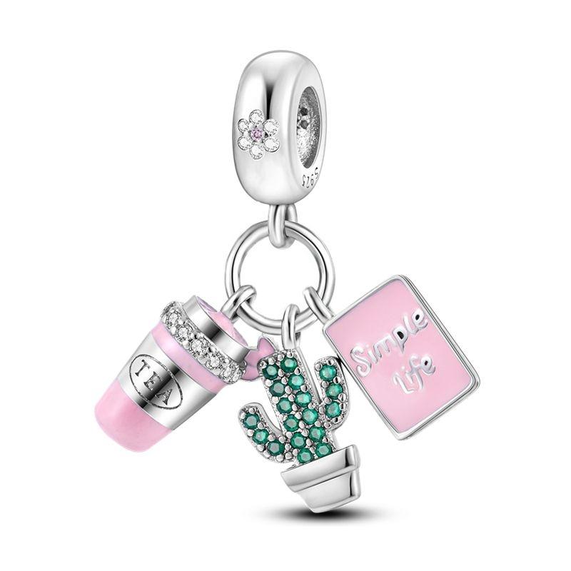Authentic Charm Bead Charms Plata De Ley Copper Travel Dangle Charm Eiffel Tower Bead Charms Compatible With Charm Bead Charms Women Bracelets Jewelle