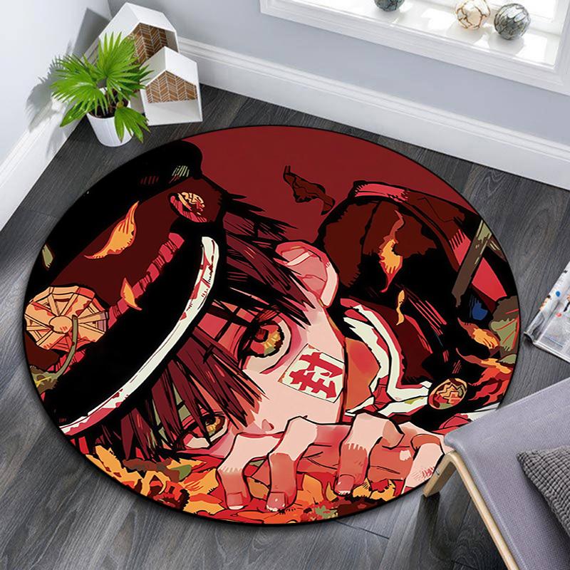 Toilet‑Bound Hanako‑kun Round Area Rug,Carpet Rug for Living Room Bedroom Sofa Playroom Decor,Non-slip Floor Mat
