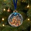 Christmas Party Hanging Trinkets 3D Faux Crystal Ball Ornaments with Warm LED Luminous Holiday Decorations Lights, Tree Pendant for Home Decor