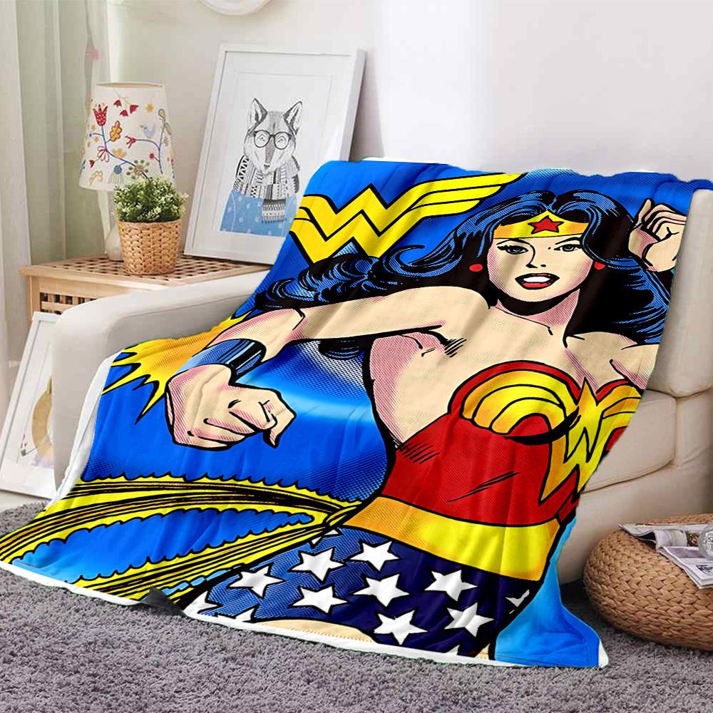 1ks Wonder Woman, Superhrdinská deka Polyesterové vlákno, Celoroční pohodlí na pohovku, Postel, Kancelář, Auto, Kempování Ideální domácí dekorace a dárek, Pohodlí v kanceláři