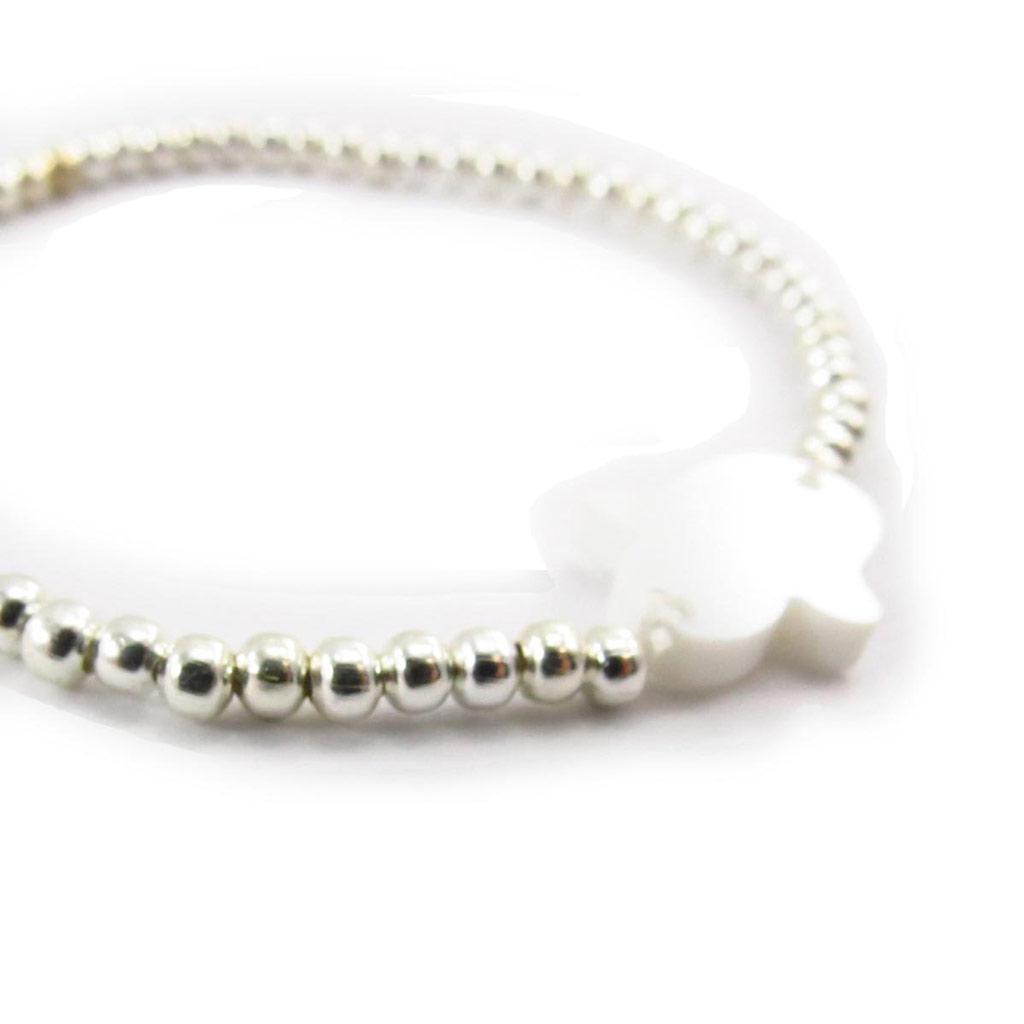 Les Trésors De Lily [J6659] - Silver White 'Fatma' Designer Bracelet