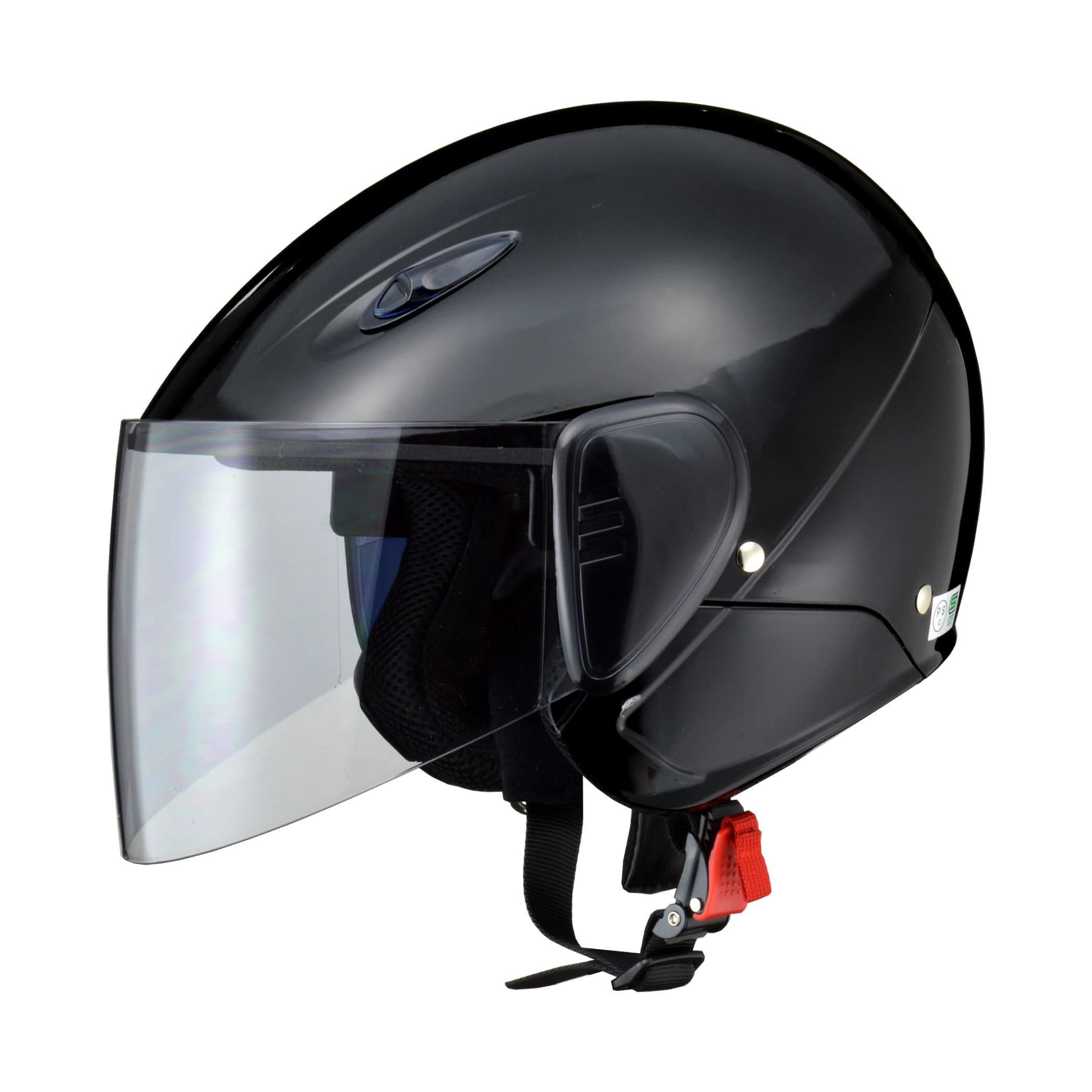 

LEAD SERIO Motorcycle Free Fits Semi-Jet RE-35 Helmet, Black, Size, 57-60cm