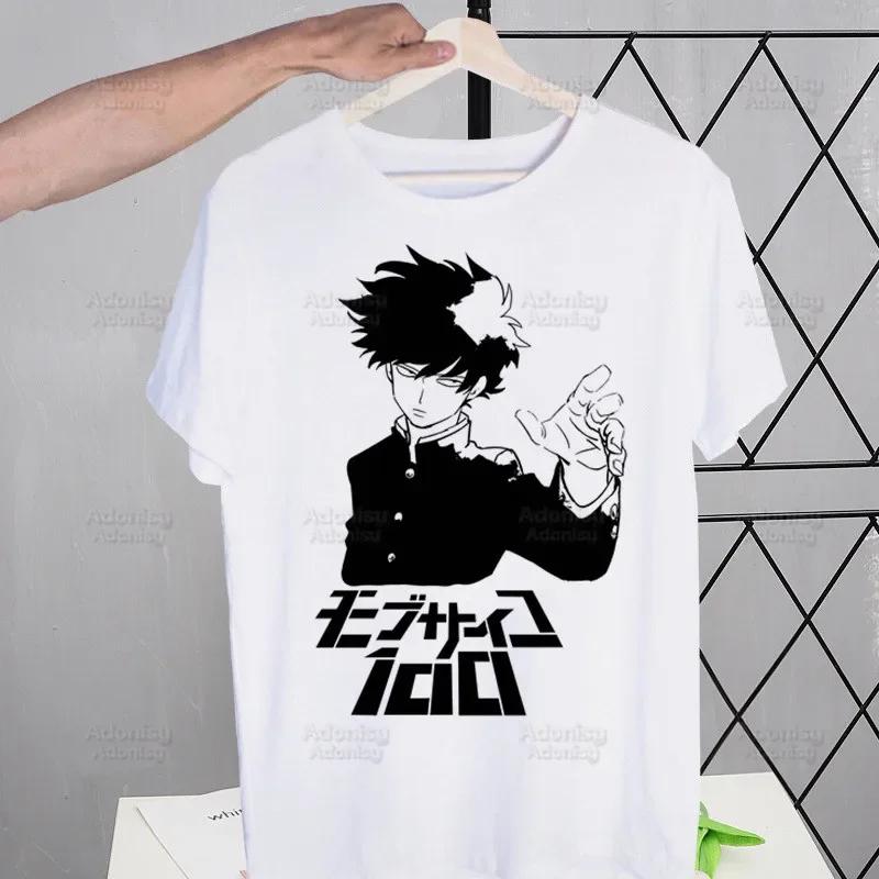 Mob Psycho 100 Shigeo Kageyama T Shirt Men Retro Washed Tops Tees Harajuku One Anime Manga Tshirt Streetwear Hip Hop T-shirts