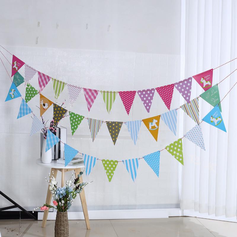 Colorful Cartoon Bunting for School, Birthday, or Kindergarten Décor