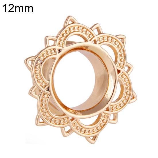 1 Stück Unisex Lotusblume Ohrstöpsel Doppel Flare Gauge Expander Piercing Schmuck