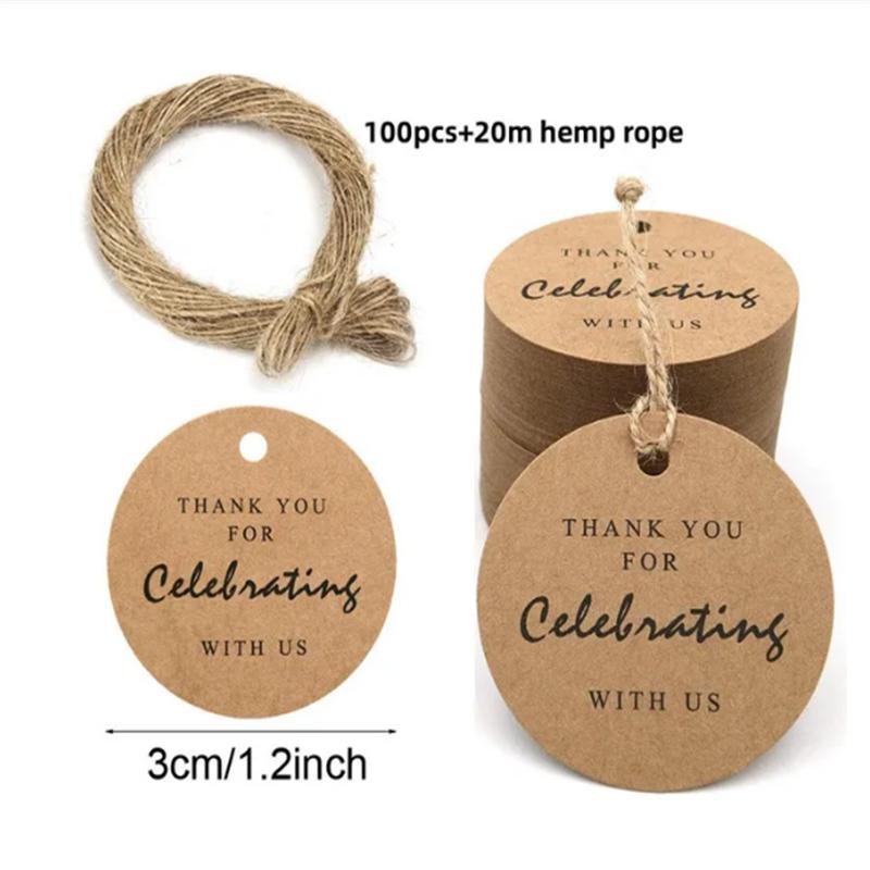 100pcs+20m hemp rope. Thank you for celebrating with us. Handmade tags, gift decorations, blank price tags