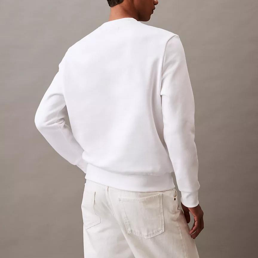 Calvin Klein Letter Logo Casual Crew Neck Long Sleeve Sweatshirt Men sweatshirt Bright-White 40BM801-110