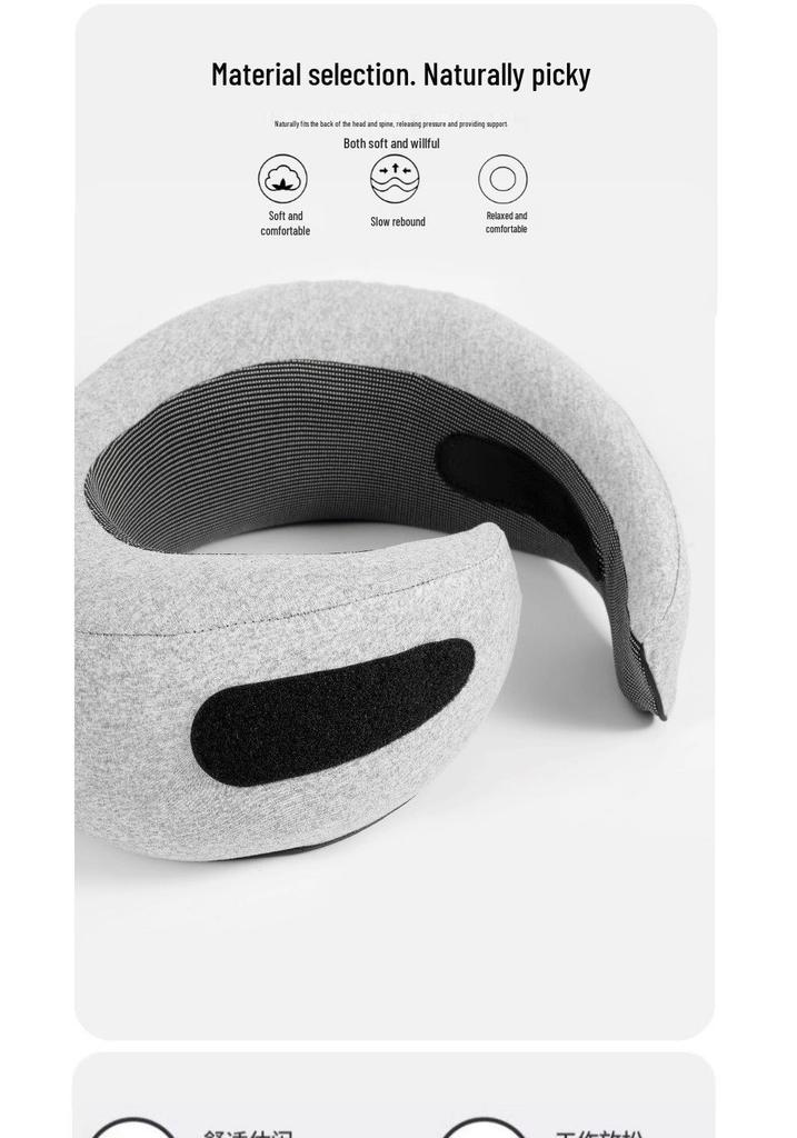 Portable Memory Foam U-Shaped Neck Pillow Set for Airplane Travel