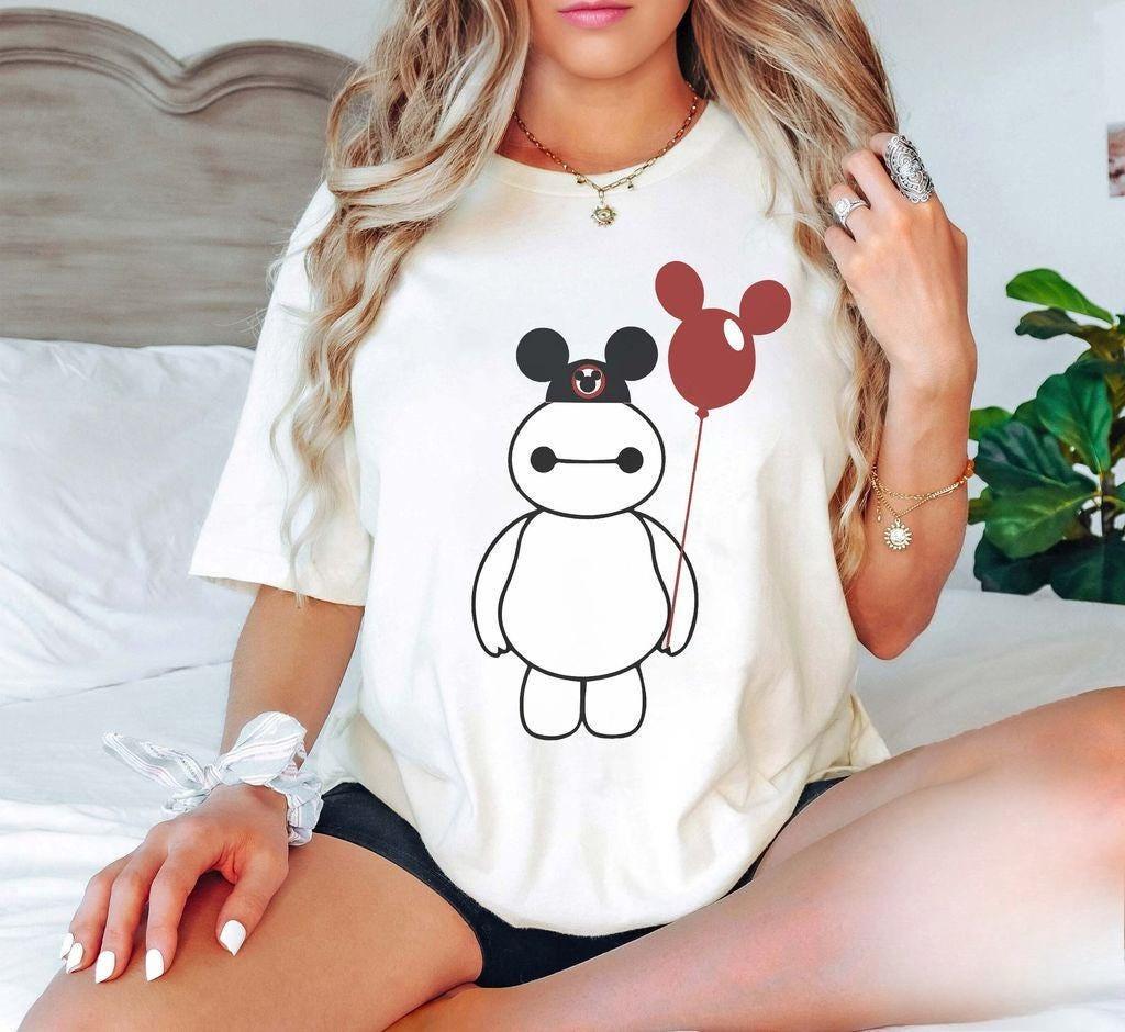 Retro Big Hero Baymax Comfort Colors Shirt Mickey Ears Shirt Cute Baymax Shirt  world Shirt S