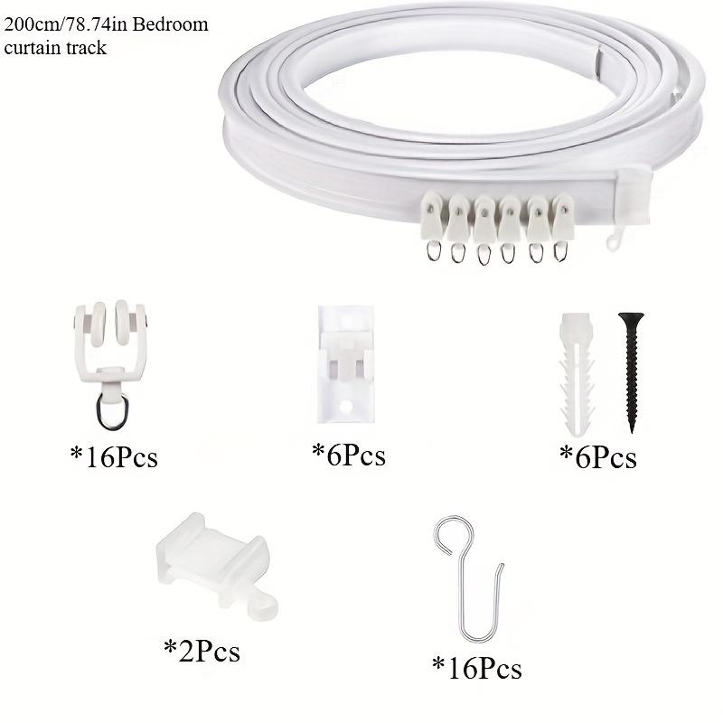 

Современная гибкая потолочная карнизная система с множеством крючков и кронштейнов 78.74 inches / 200 cm белый