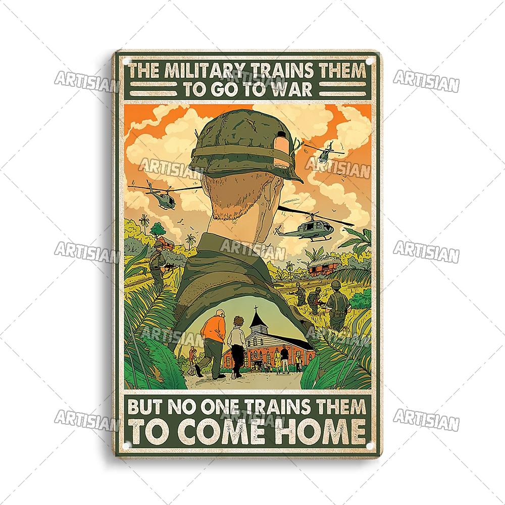 Artisian Army Metal Plate Soldier Tin Plaque Patriotism War Decorative Sign Wall Decor Garage Bar Pub Club Hotel Kitchen Home