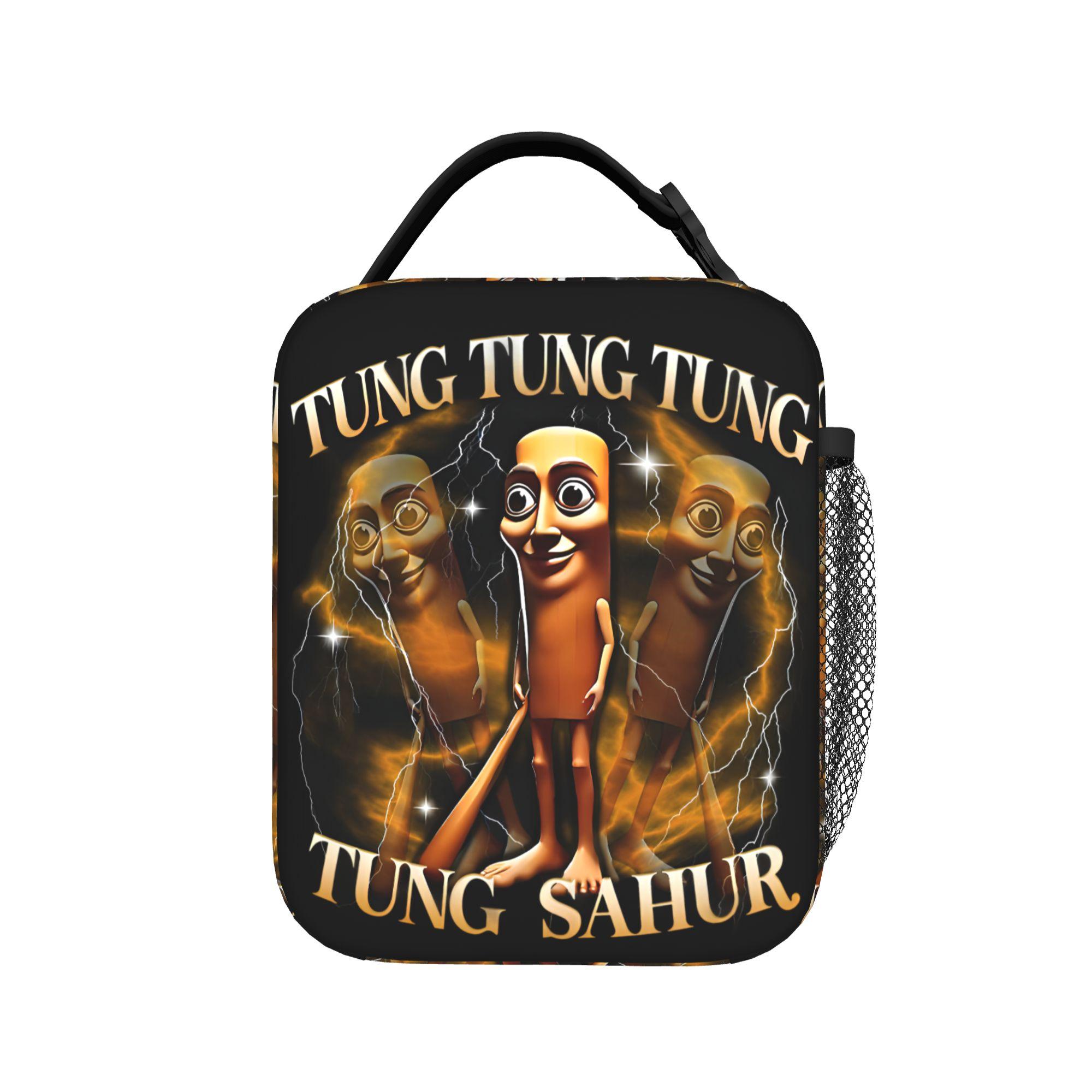 Tung Tung Tung Sahur Geïsoleerde Lunchtassen Koeltas Herbruikbaar, Lunchcontainer Italiaanse Hersenkronkel Grote Draagtas Lunchbox Mannen Vrouwen One Size