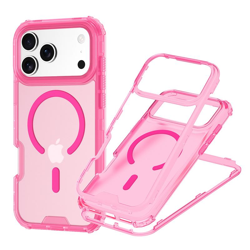 For Apple for IP17PROMAX Three-in-one Skin-sensitive Magnetic Phone Case Lanyard