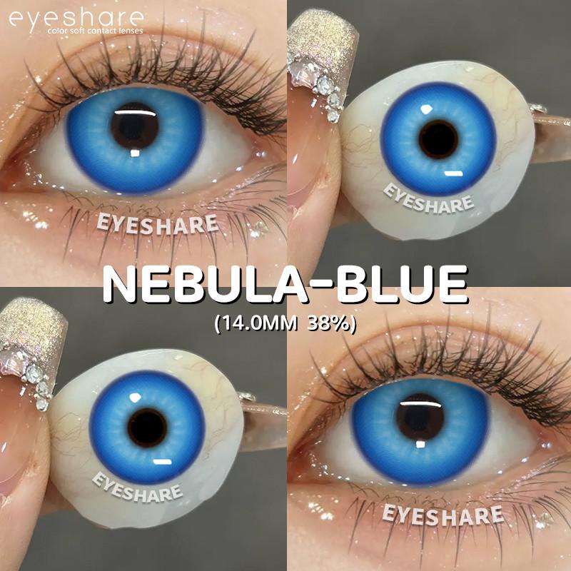 Eyeshare 1 Pair Blue Cosplay Contact Lenses for Eyes Blue Hot Anime Cosplay Lens 14.0~14.5mm Halloween Makeup Lens