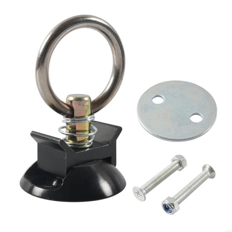 28GC 4 Sets Tie Down System Round Tie Down Anchors Point with Round Rings for Truck Beds or Trailer to Tie Down ATV
