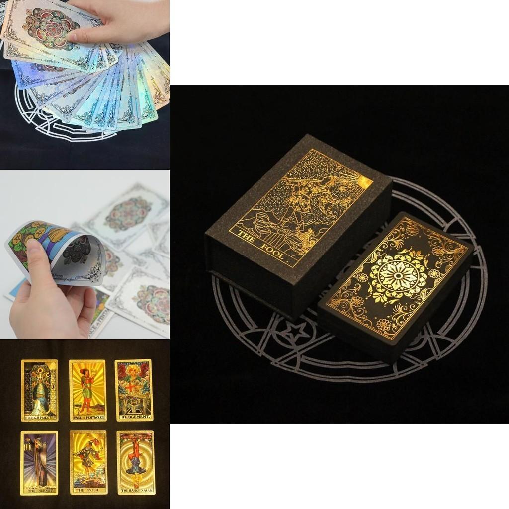 New Arrival Tarot Cards With Gold Foil Waterproof Plastic Pvc Playing Cards For Tabletop Games