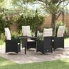 VidaXL 5-Piece Garden Dining Set with Cushions Black Rattan 3379635