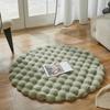1pc Bubble Fleece Fabric Round Simple Solid Color Premium Soft Fluffy Easy To Clean Furry Warm Cute Indoor Decorative Carpet Suitable