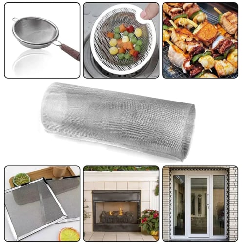 Stainless Steel Mesh, Stainless Steel Plain Weave Wire Mesh, Set of 3, 30x21cm, 20 Mesh, 1mm Mesh, 0.4mm Wire Diameter, A4 Size, 20 Meshes, Industrial