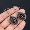 Garnet Gemstone Handmade Pure Copper Wire Wrapped Amazing Jewelry Earring