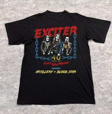 Koszulka Exciter band 40 Years Of Heavy Metal Maniac Wszystkie Rozmiary S Do 5XL Koszulka Unisex