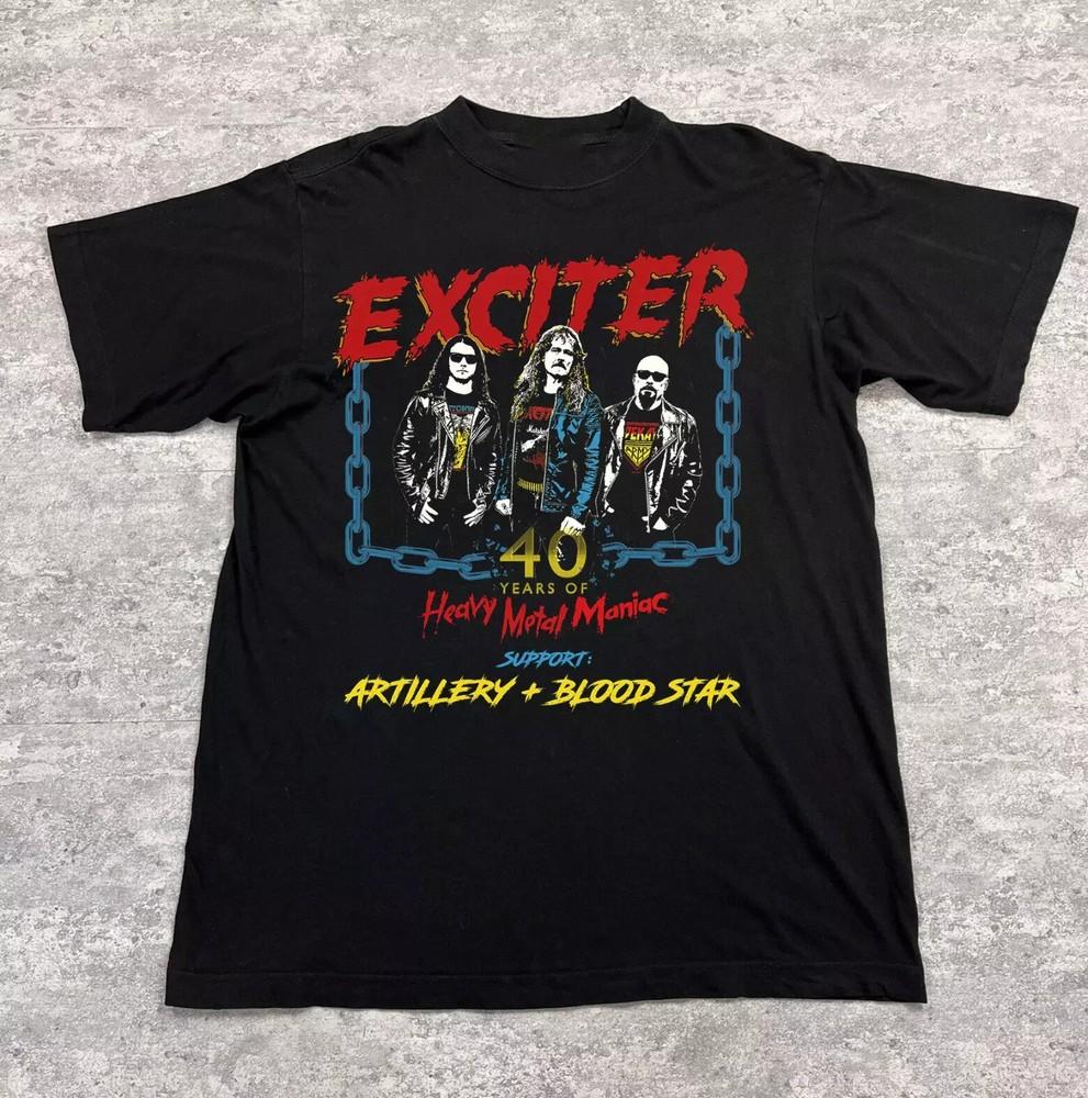 Exciter band 40 Years Of Heavy Metal Maniac T-Shirt All Size S To 5XL Unisex T-Shirt L