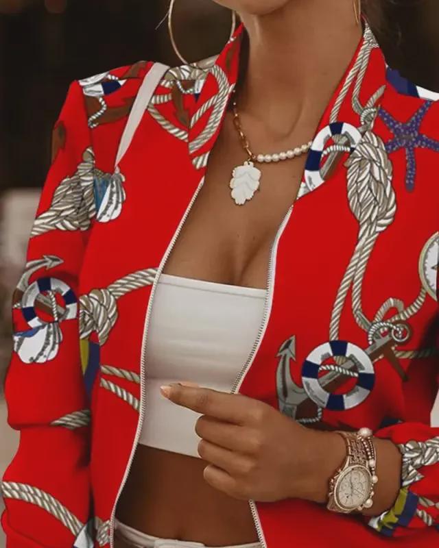 Veste Cardigan à Manches Longues Décorée de Fermetures Éclair