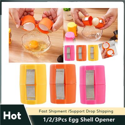 Egg Shell Opener Plastic Stainless Steel Kitchen Baking Tool Egg Peeler Household Handheld Egg Separator Tool 1/2/3Pcs